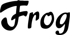 Vorschau des Bootsnamens "Frog" als Schriftzug für "Bootsbeschriftung Klassisch 15"