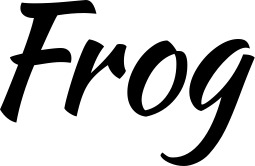 Vorschau des Bootsnamens "Frog" als Schriftzug für "Style Klassisch 73"