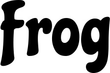Vorschau des Bootsnamens "Frog" als Schriftzug für "Bootsbeschriftung Neu 41"
