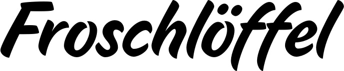 Vorschau des Bootsnamens "Froschlöffel" als Schriftzug für "Bootsbeschriftung Klassisch 19"