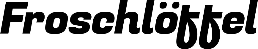 Vorschau des Bootsnamens "Froschlöffel" als Schriftzug für "Bootsbeschriftung Kursiv 04"