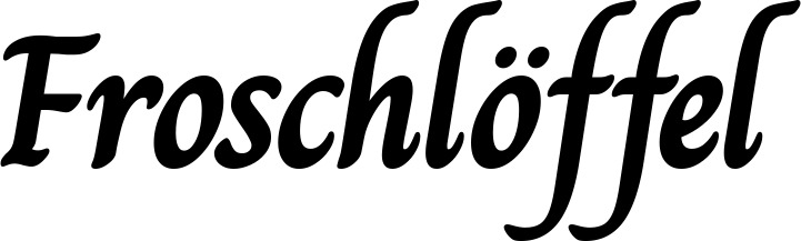 Vorschau des Bootsnamens "Froschlöffel" als Schriftzug für "Bootsbeschriftung Klassisch 51"