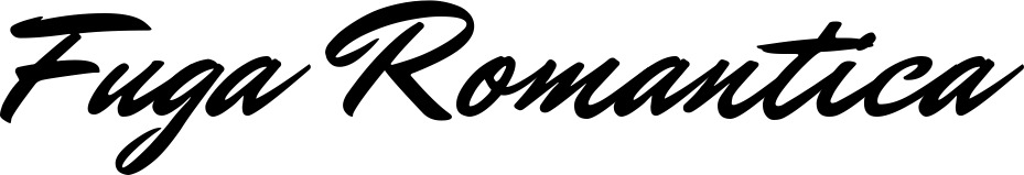 Vorschau des Bootsnamens "Fuga Romantica" als Schriftzug für "Bootsbeschriftung Klassisch 82"