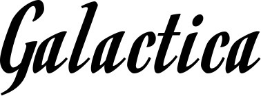 Vorschau des Bootsnamens "Galactica" als Schriftzug für "Bootsbeschriftung Klassisch 93"