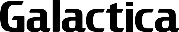 Vorschau des Bootsnamens "Galactica" als Schriftzug für "Bootsbeschriftung Fett 22"