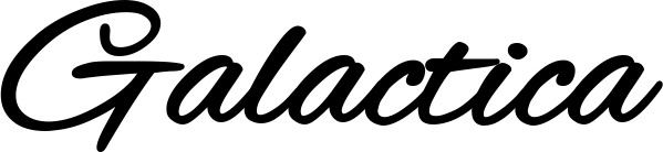 Vorschau des Bootsnamens "Galactica" als Schriftzug für "Bootsbeschriftung Klassisch 35"