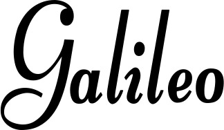Vorschau des Bootsnamens "Galileo" als Schriftzug für "Bootsbeschriftung Klassisch 76"