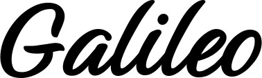 Vorschau des Bootsnamens "Galileo" als Schriftzug für "Bootsbeschriftung Klassisch 48"
