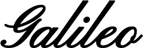 Vorschau des Bootsnamens "Galileo" als Schriftzug für "Bootsbeschriftung Klassisch 107"
