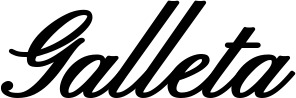 Vorschau des Bootsnamens "Galleta" als Schriftzug für "Bootsbeschriftung Klassisch 107"