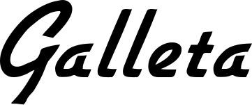 Vorschau des Bootsnamens "Galleta" als Schriftzug für "Bootsbeschriftung Klassisch 66"