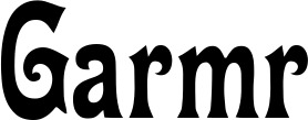 Vorschau des Bootsnamens "Garmr" als Schriftzug für "Bootsbeschriftung Neu 44"