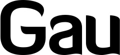 Vorschau des Bootsnamens "Gau" als Schriftzug für "Bootsbeschriftung Normal 06"