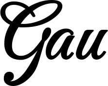 Vorschau des Bootsnamens "Gau" als Schriftzug für "Bootsbeschriftung Klassisch 50"