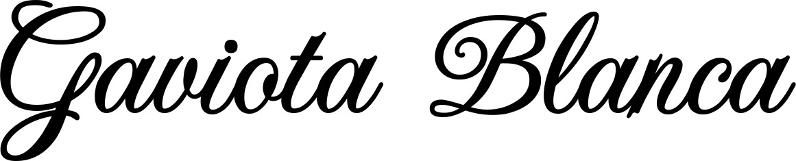 Vorschau des Bootsnamens "Gaviota Blanca" als Schriftzug für "Bootsbeschriftung Klassisch 70"