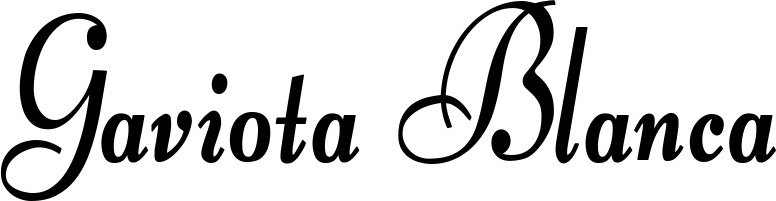 Vorschau des Bootsnamens "Gaviota Blanca" als Schriftzug für "Bootsbeschriftung Klassisch 76"