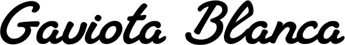 Vorschau des Bootsnamens "Gaviota Blanca" als Schriftzug für "Bootsbeschriftung Klassisch 65"