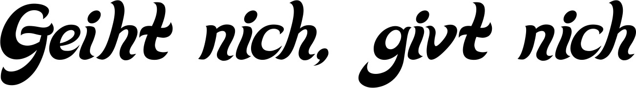 Vorschau des Bootsnamens "Geiht nich, givt nich" als Schriftzug für "Bootsbeschriftung Klassisch 33"