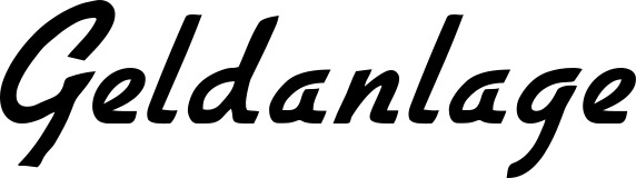 Vorschau des Bootsnamens "Geldanlage" als Schriftzug für "Bootsbeschriftung Klassisch 66"