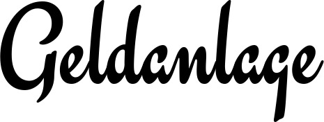 Vorschau des Bootsnamens "Geldanlage" als Schriftzug für "Bootsbeschriftung Klassisch 63"