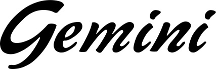 Vorschau des Bootsnamens "Gemini" als Schriftzug für "Bootsbeschriftung Klassisch 12"