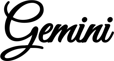Vorschau des Bootsnamens "Gemini" als Schriftzug für "Bootsbeschriftung Klassisch 68"