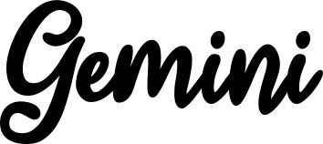 Vorschau des Bootsnamens "Gemini" als Schriftzug für "Bootsbeschriftung Klassisch 74"