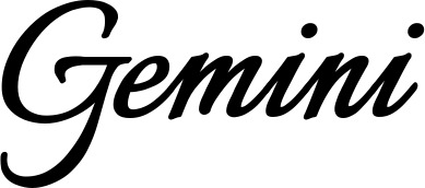 Vorschau des Bootsnamens "Gemini" als Schriftzug für "Bootsbeschriftung Klassisch 58"