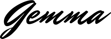 Vorschau des Bootsnamens "Gemma" als Schriftzug für "Bootsbeschriftung Klassisch 82"