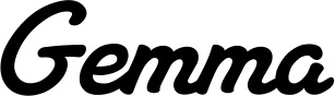 Vorschau des Bootsnamens "Gemma" als Schriftzug für "Bootsbeschriftung Klassisch 65"