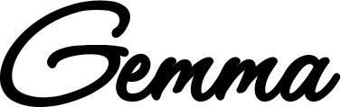 Vorschau des Bootsnamens "Gemma" als Schriftzug für "Bootsbeschriftung Klassisch 111"