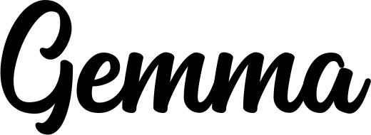 Vorschau des Bootsnamens "Gemma" als Schriftzug für "Bootsbeschriftung Klassisch 43"