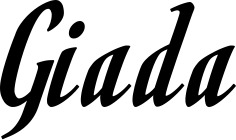 Vorschau des Bootsnamens "Giada" als Schriftzug für "Bootsbeschriftung Klassisch 93"