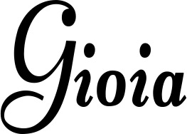 Vorschau des Bootsnamens "Gioia" als Schriftzug für "Bootsbeschriftung Klassisch 76"