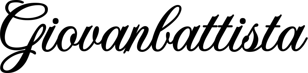 Vorschau des Bootsnamens "Giovanbattista" als Schriftzug für "Bootsbeschriftung Klassisch 70"