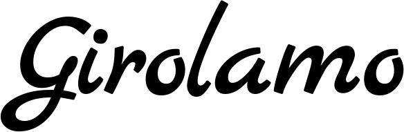 Vorschau des Bootsnamens "Girolamo" als Schriftzug für "Bootsbeschriftung Klassisch 77"
