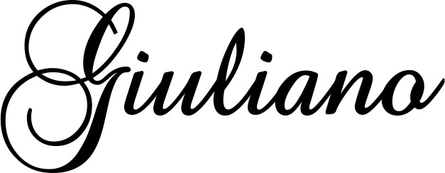 Vorschau des Bootsnamens "Giuliano" als Schriftzug für "Bootsbeschriftung Klassisch 02-A"