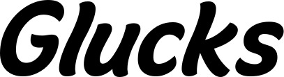 Vorschau des Bootsnamens "Glucks" als Schriftzug für "Bootsbeschriftung Klassisch 14"