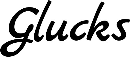 Vorschau des Bootsnamens "Glucks" als Schriftzug für "Bootsbeschriftung Klassisch 45"