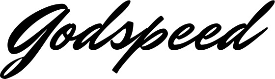 Vorschau des Bootsnamens "Godspeed" als Schriftzug für "Bootsbeschriftung Klassisch 82"