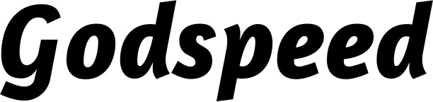 Vorschau des Bootsnamens "Godspeed" als Schriftzug für "Style Kursiv 01"