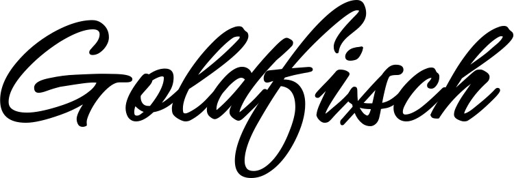 Vorschau des Bootsnamens "Goldfisch" als Schriftzug für "Bootsbeschriftung Klassisch 71"