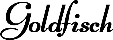 Vorschau des Bootsnamens "Goldfisch" als Schriftzug für "Bootsbeschriftung Klassisch 76-A"