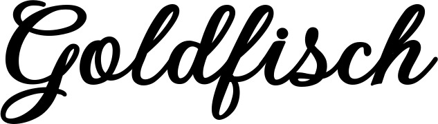 Vorschau des Bootsnamens "Goldfisch" als Schriftzug für "Bootsbeschriftung Klassisch 69"