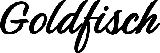 Vorschau des Bootsnamens "Goldfisch" als Schriftzug für "Bootsbeschriftung Klassisch 48"