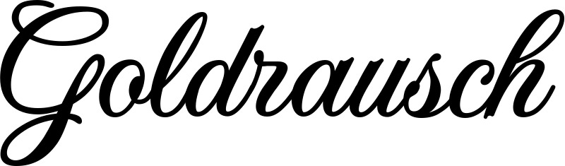 Vorschau des Bootsnamens "Goldrausch" als Schriftzug für "Bootsbeschriftung Klassisch 70"