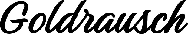 Vorschau des Bootsnamens "Goldrausch" als Schriftzug für "Bootsbeschriftung Klassisch 48"