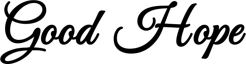 Vorschau des Bootsnamens "Good Hope" als Schriftzug für "Bootsbeschriftung Klassisch 68"