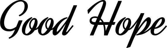 Vorschau des Bootsnamens "Good Hope" als Schriftzug für "Bootsbeschriftung Klassisch 44"