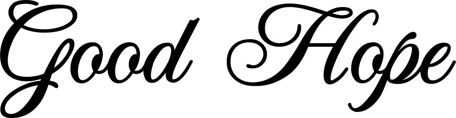 Vorschau des Bootsnamens "Good Hope" als Schriftzug für "Bootsbeschriftung Klassisch 70"